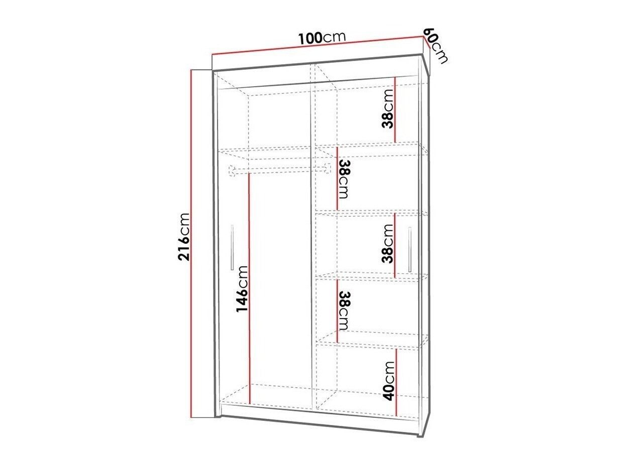 Riidekapp Toledo 108 (Valge)