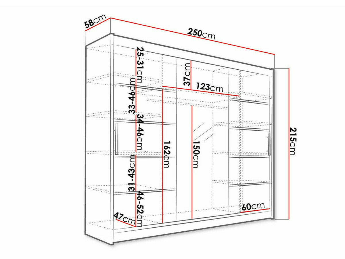 Riidekapp Closico 131 (Valge)