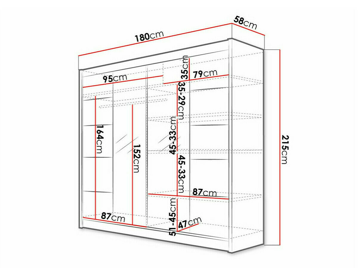 Riidekapp Closico 154 (Valge + Sonoma tamm)