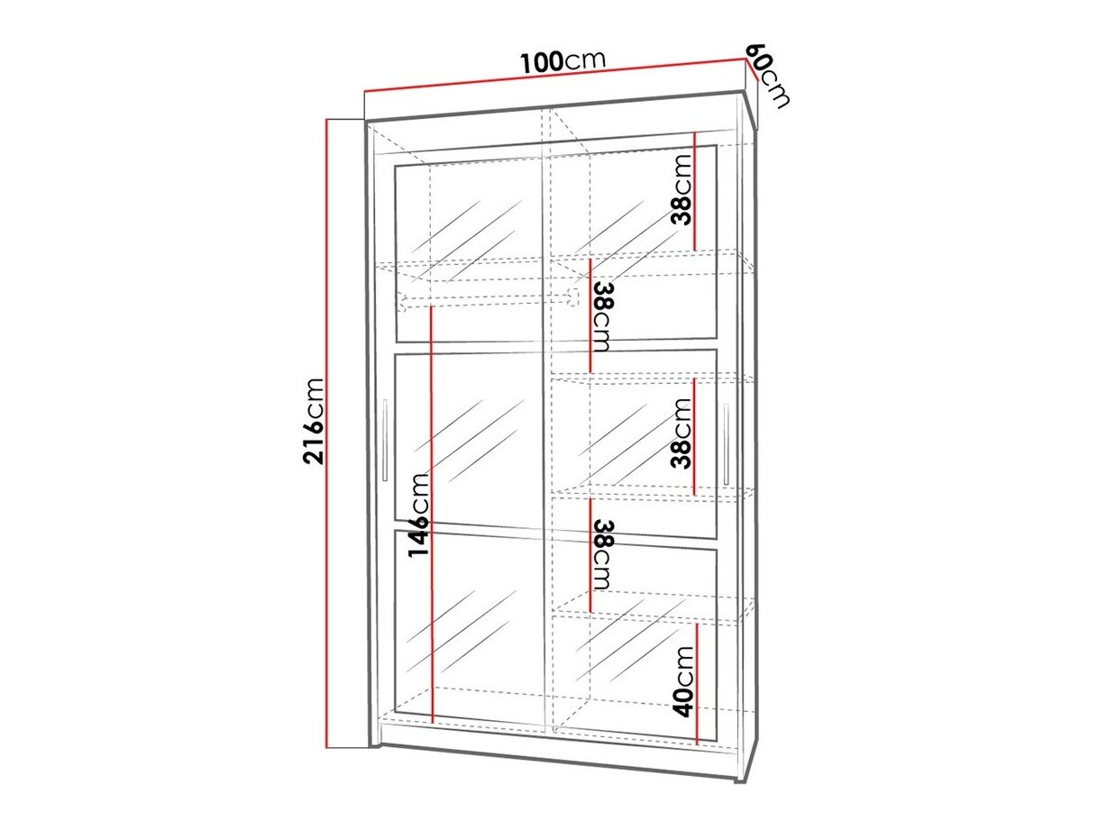 Riidekapp Toledo 101 (Sonoma tamm)