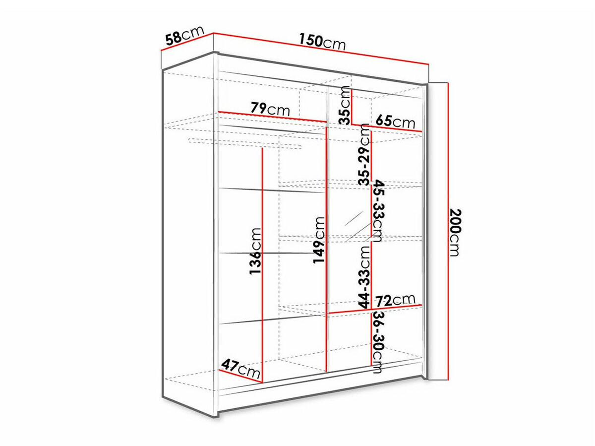 Riidekapp Closico Vastor III (Must)