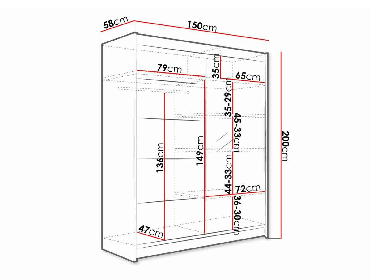Riidekapp Closico Vastor III (Sonoma tamm)