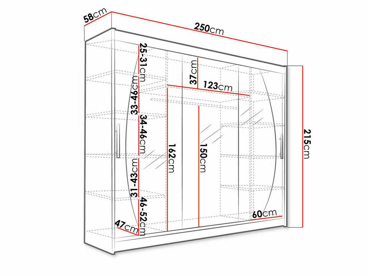 Riidekapp Closico 130 (Valge)