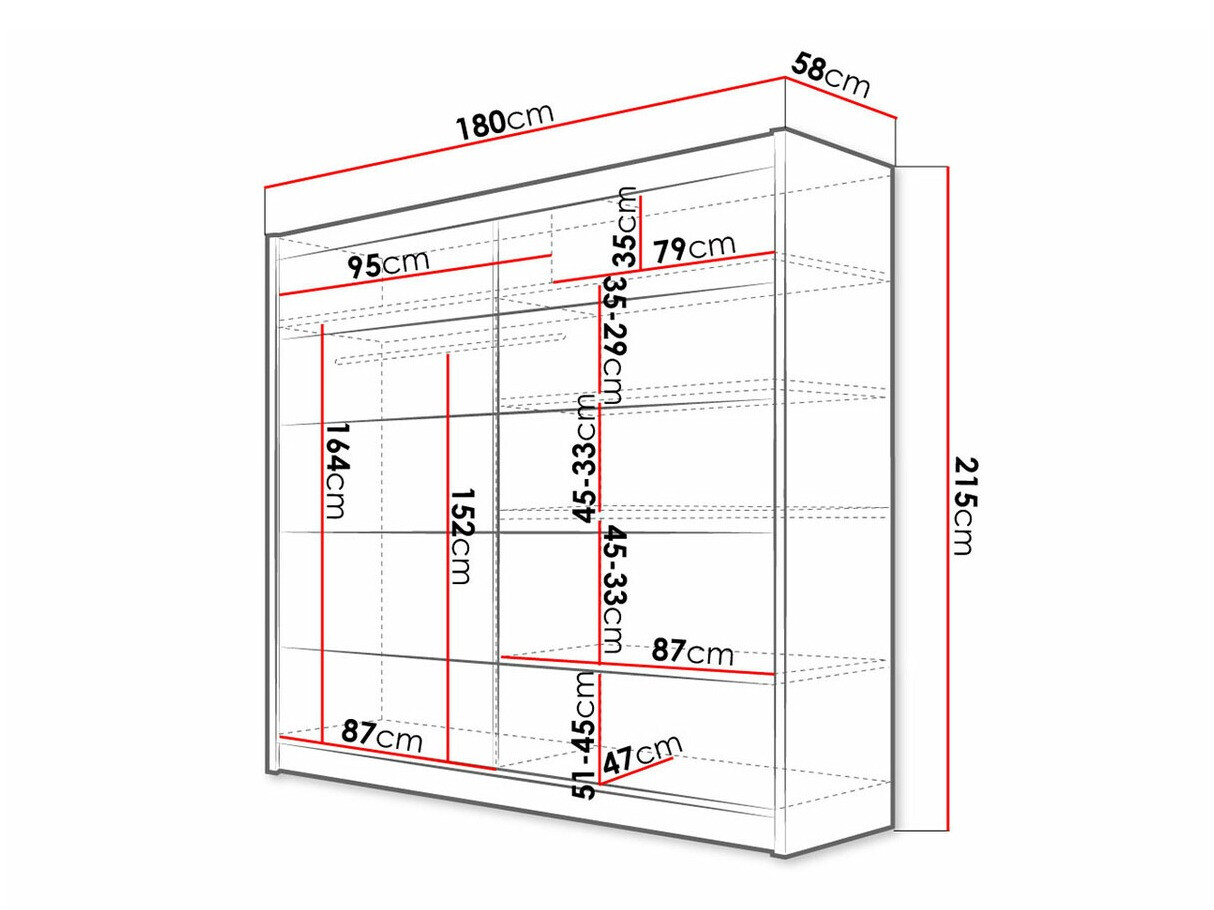 Riidekapp Closico 153 (Valge)