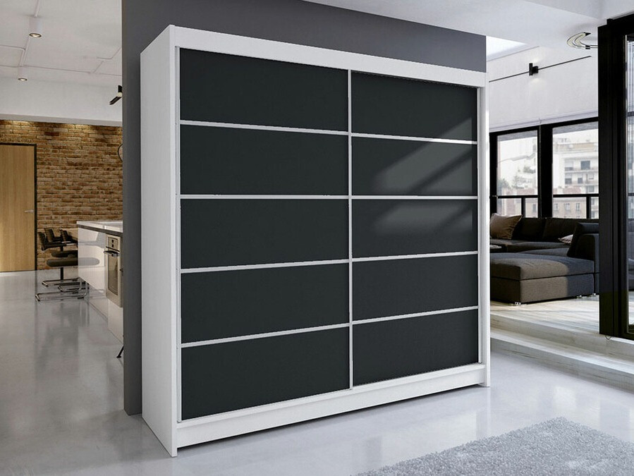 Riidekapp Closico Cavaris IV (Valge + Must)