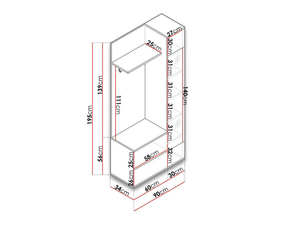 Esikukomplekt Lima 106 (Valge)