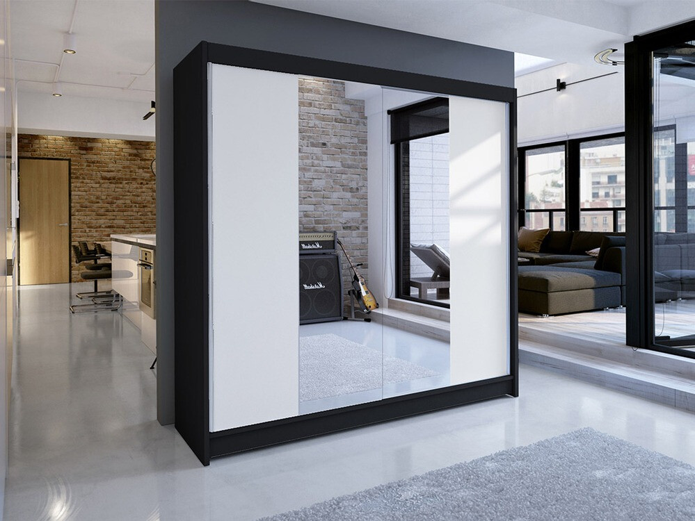Riidekapp Closico Cavaris II (Must + Valge)