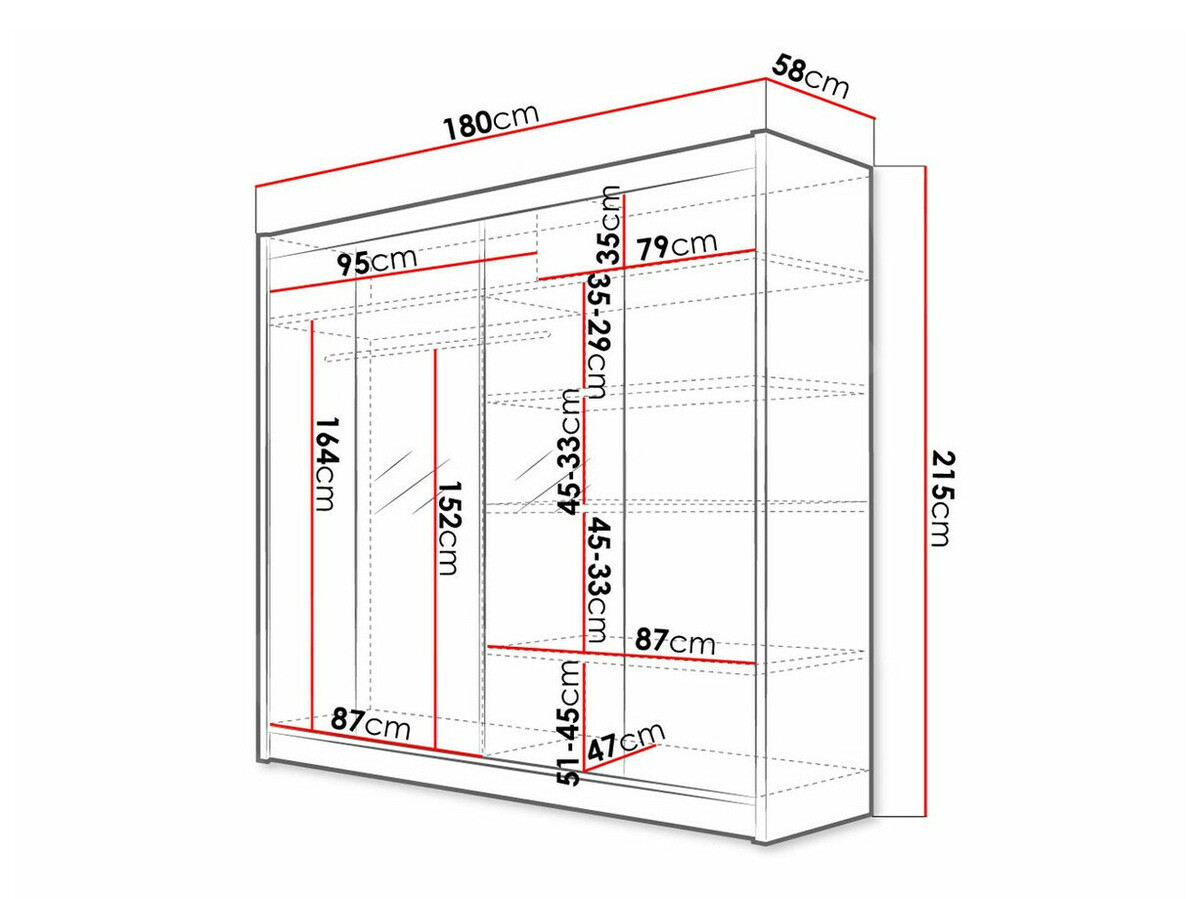 Riidekapp Closico Cavaris II (Valge + Must)