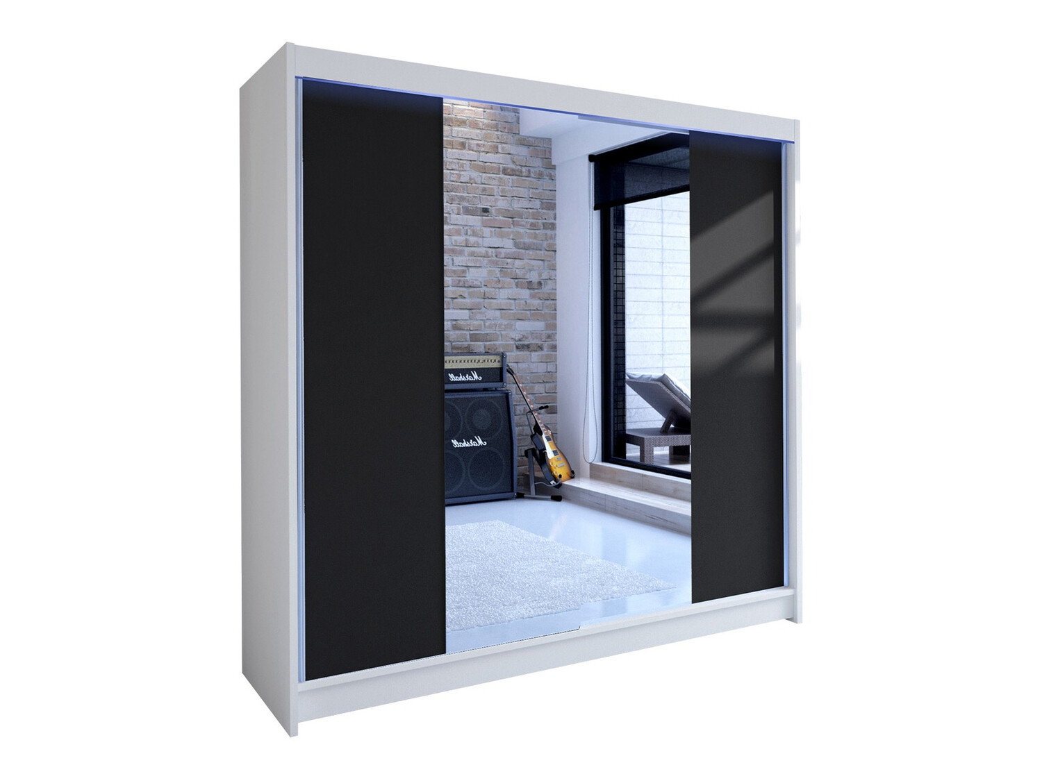 Riidekapp Closico Cavaris II (Valge + Must)