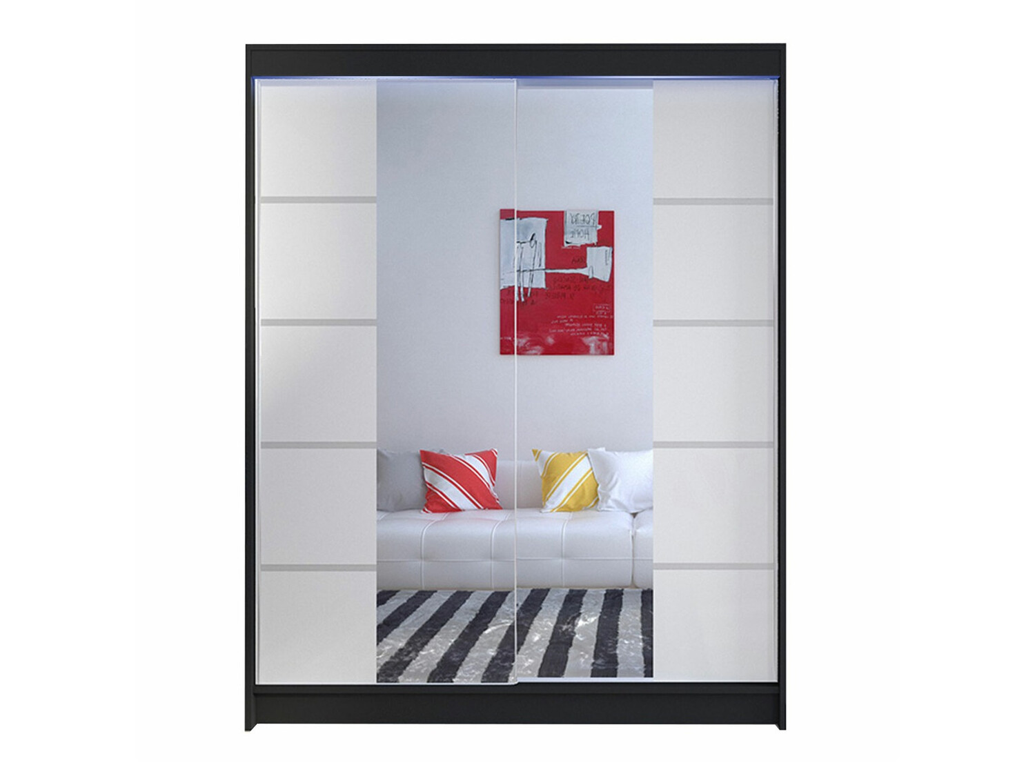 Riidekapp Closico Vastor V (Must + Valge)