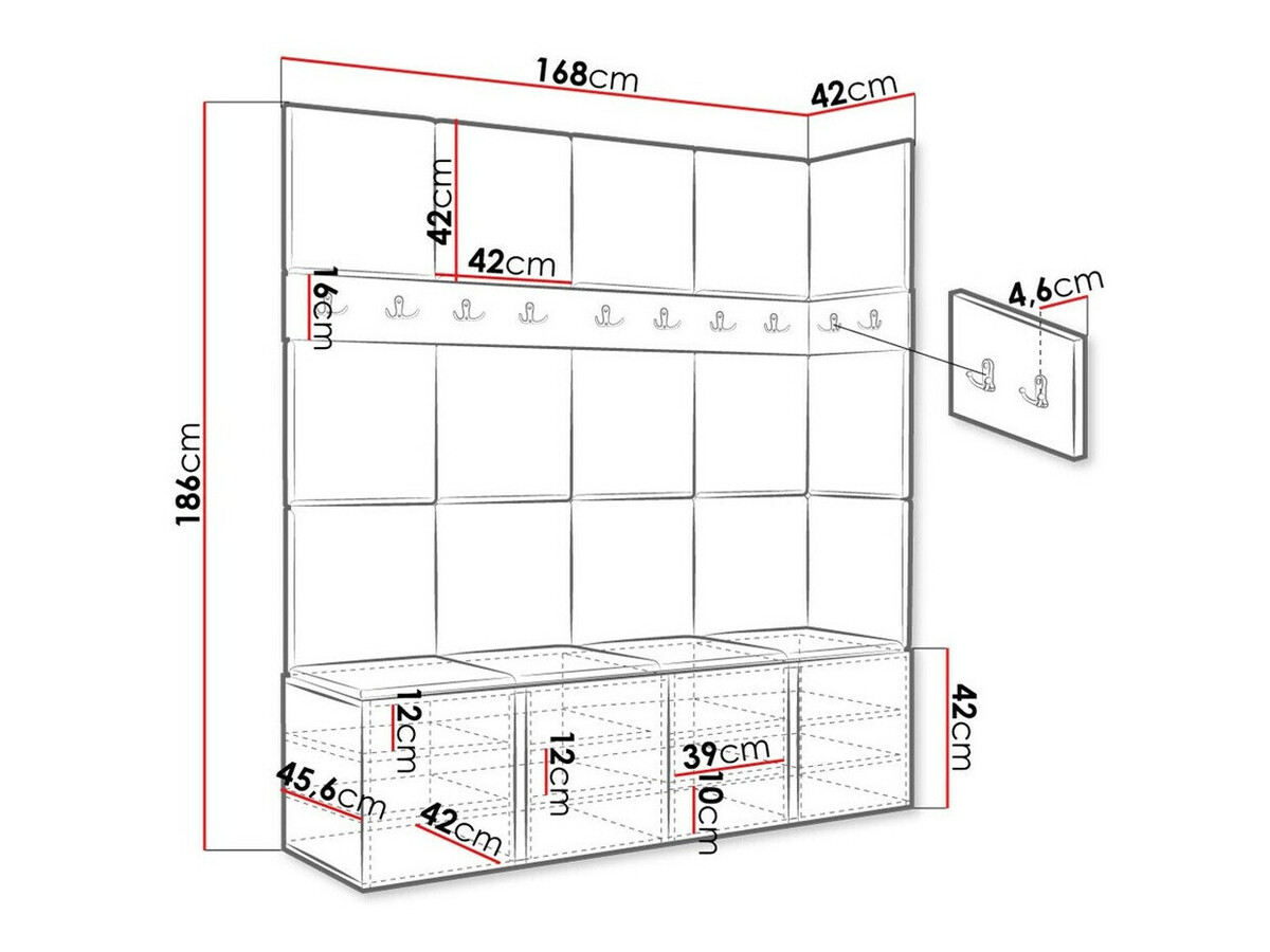 Esikukomplekt Hartford 265 (Valge)
