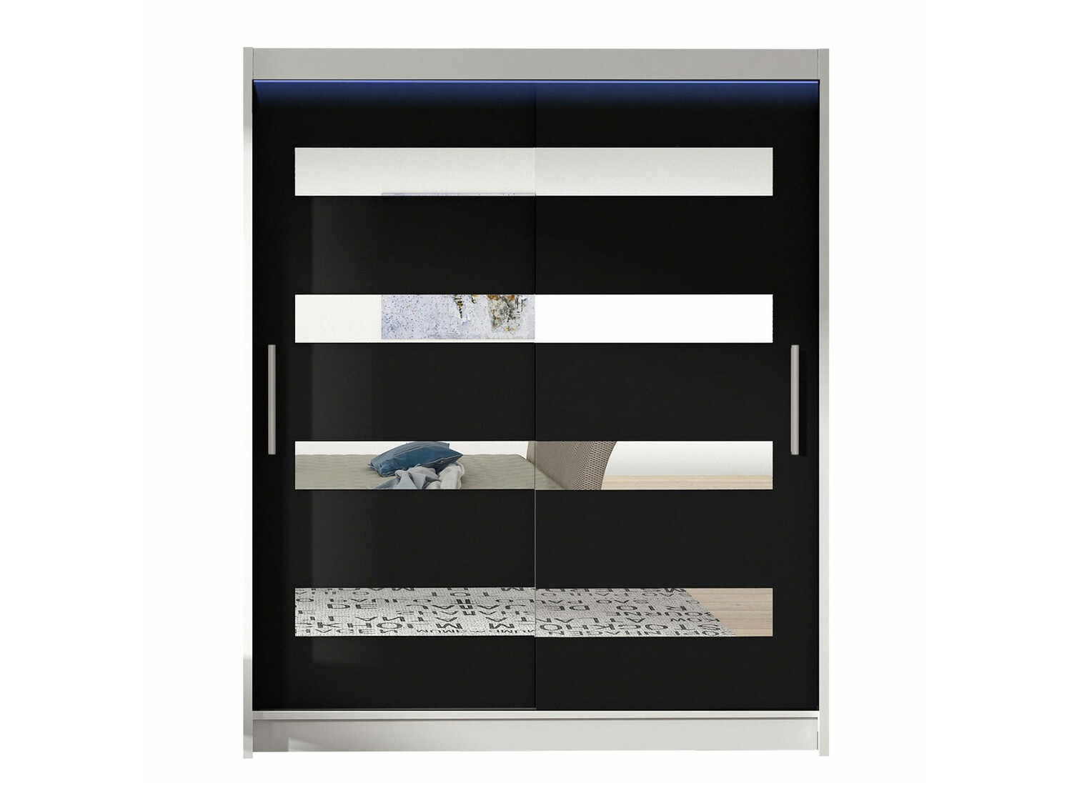 Riidekapp Closico 136 (Valge + Must)