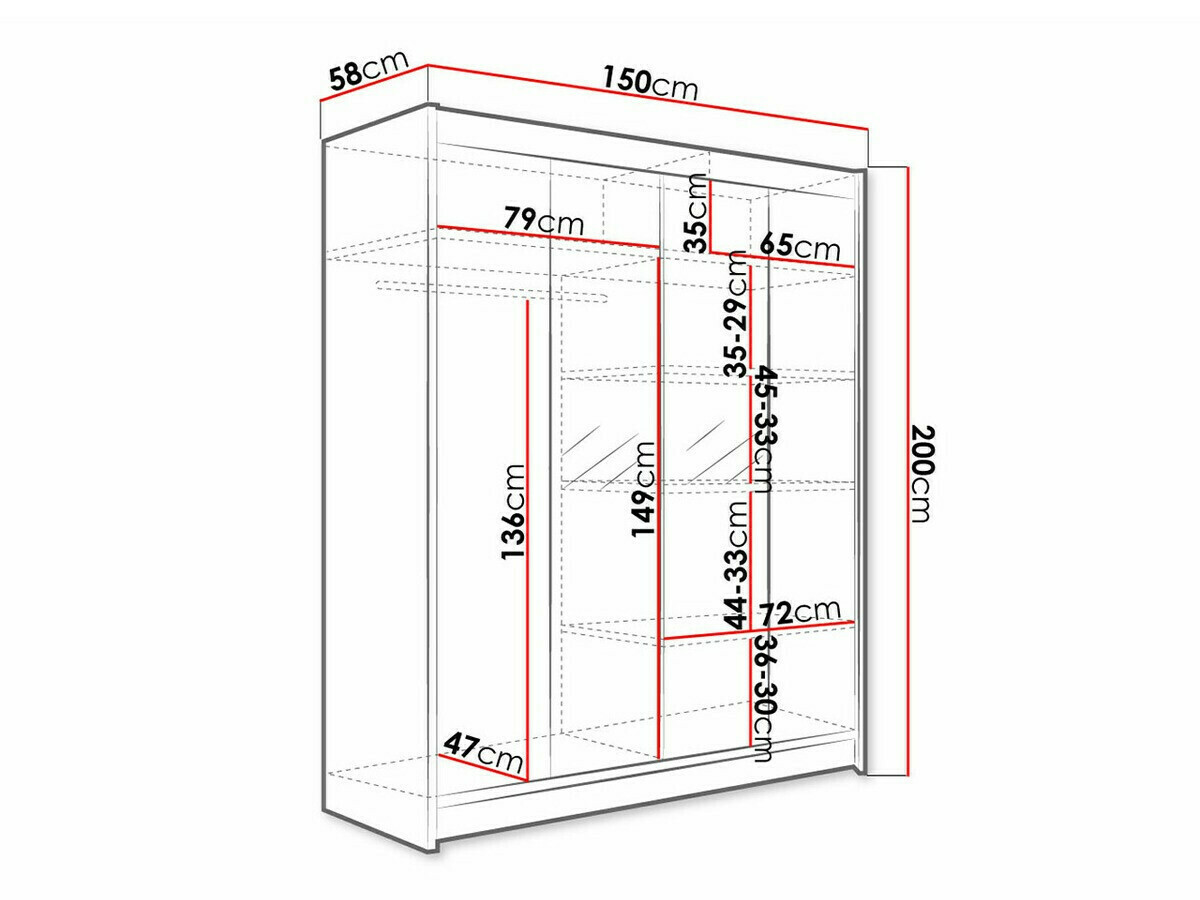 Riidekapp Closico 141 (Must)