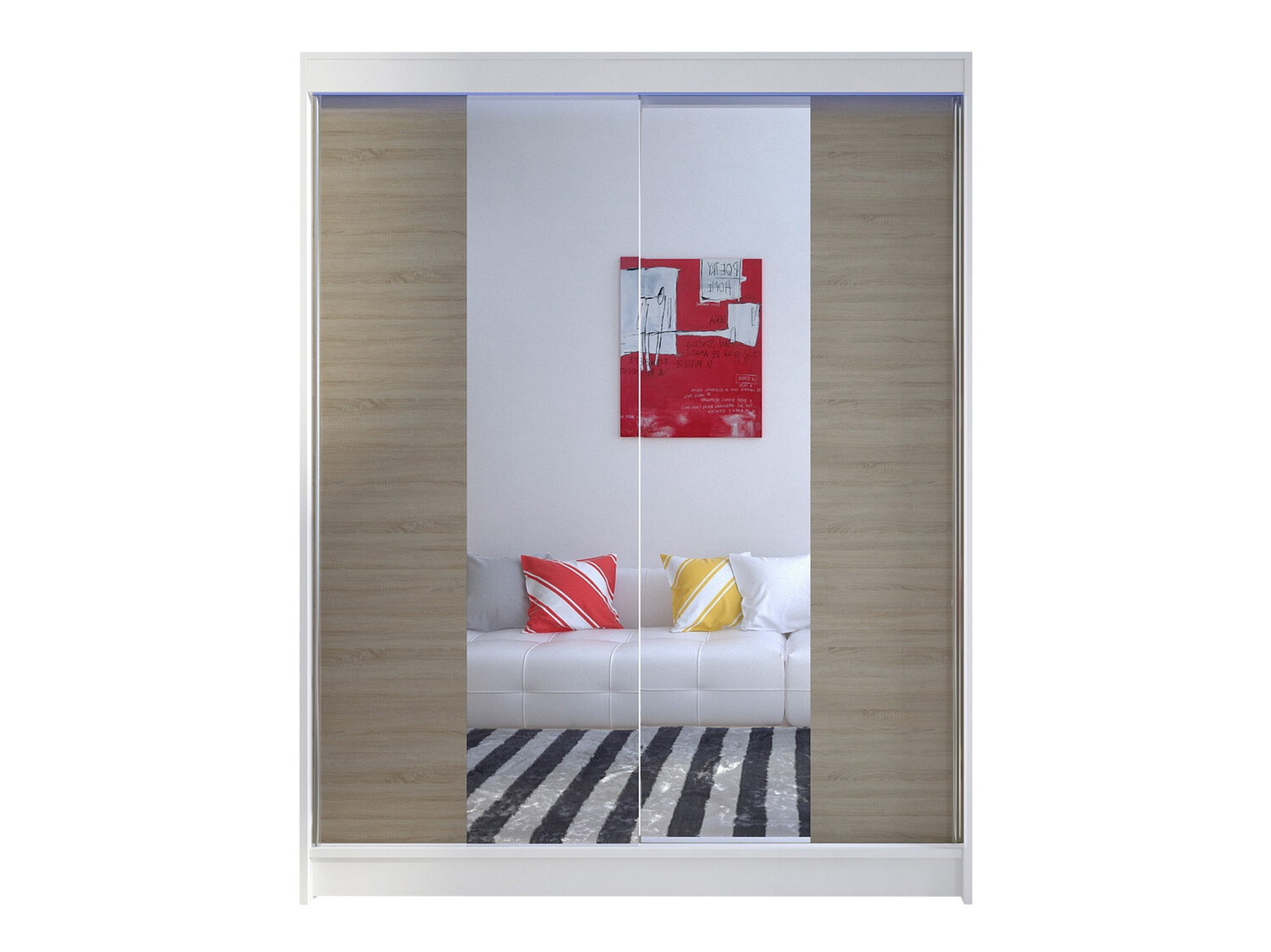 Riidekapp Closico 141 (Valge + Sonoma tamm)