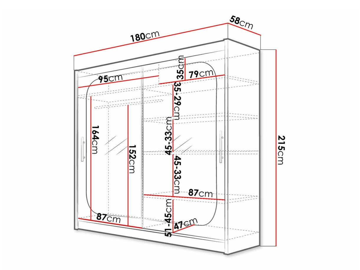 Riidekapp Closico Pallor VIII (Valge)
