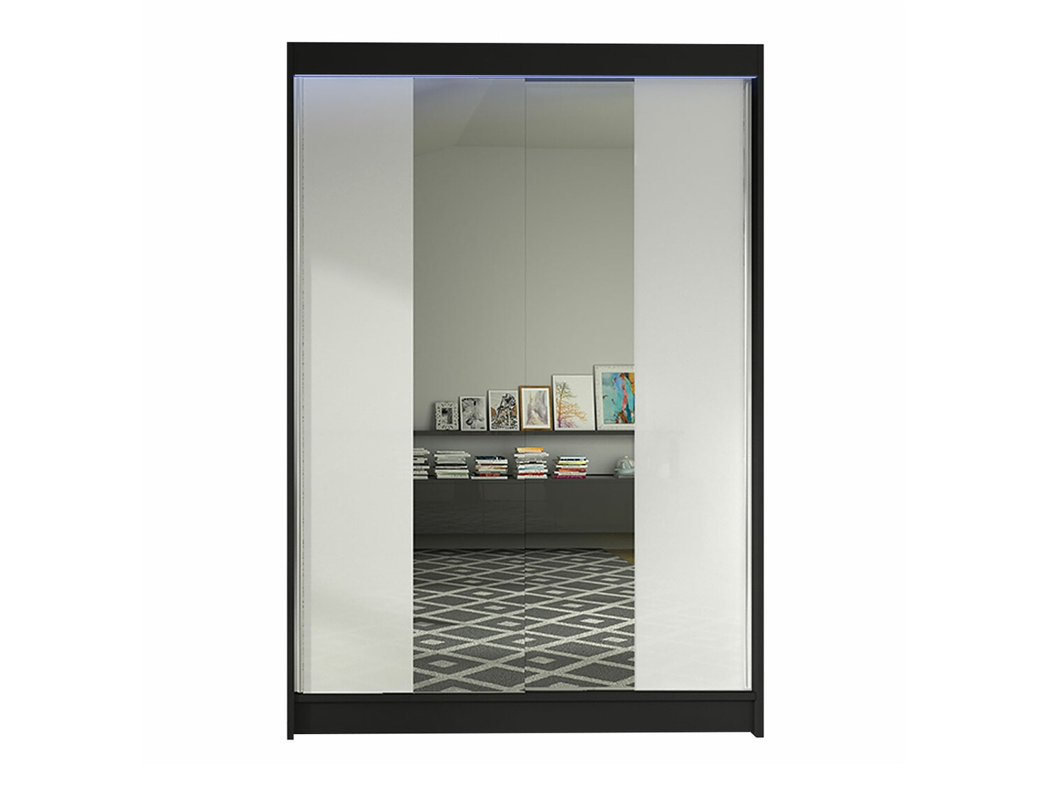 Riidekapp Closico Salvor II (Must + Valge)