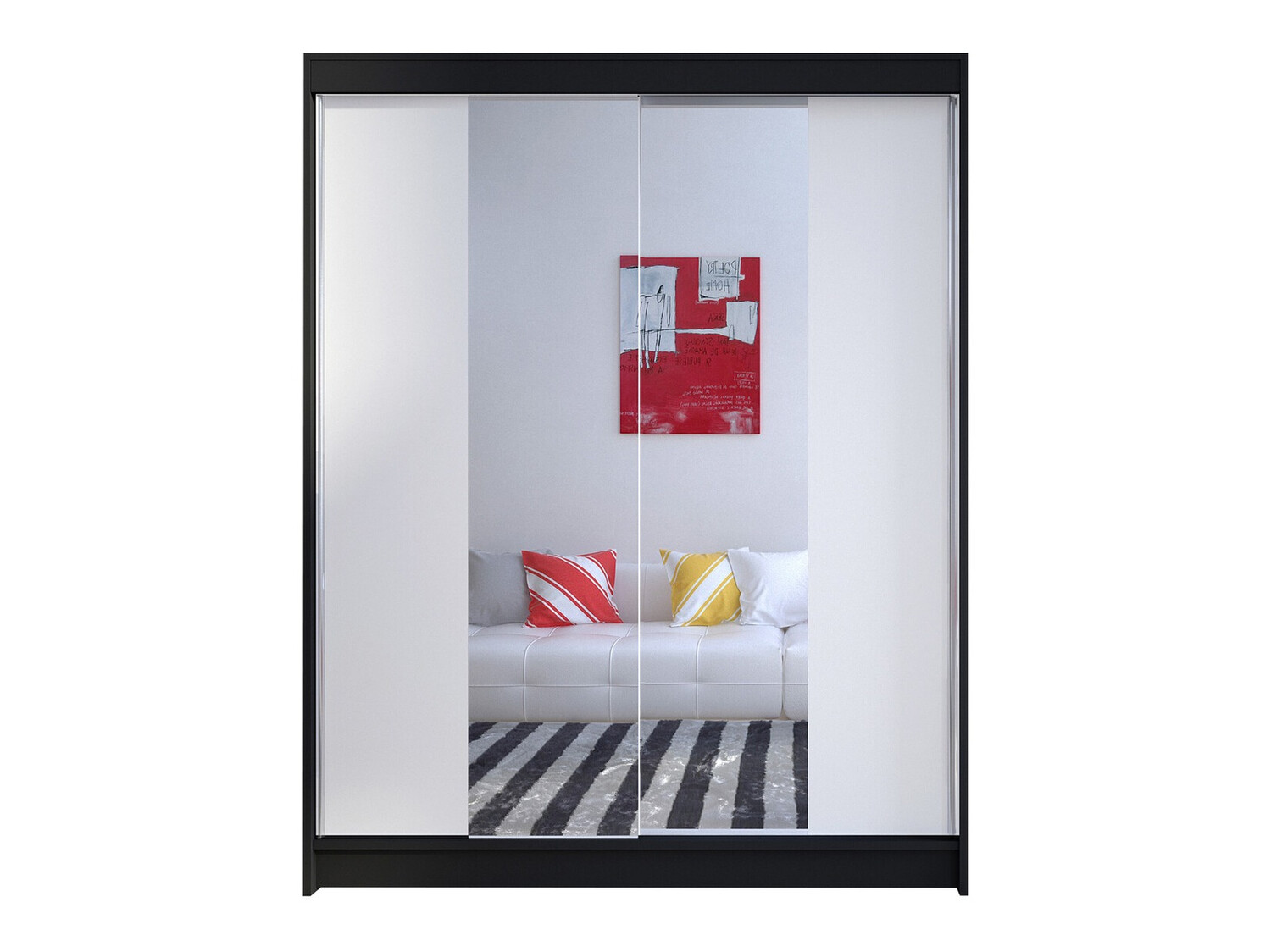 Riidekapp Closico Vastor II (Must + Valge)