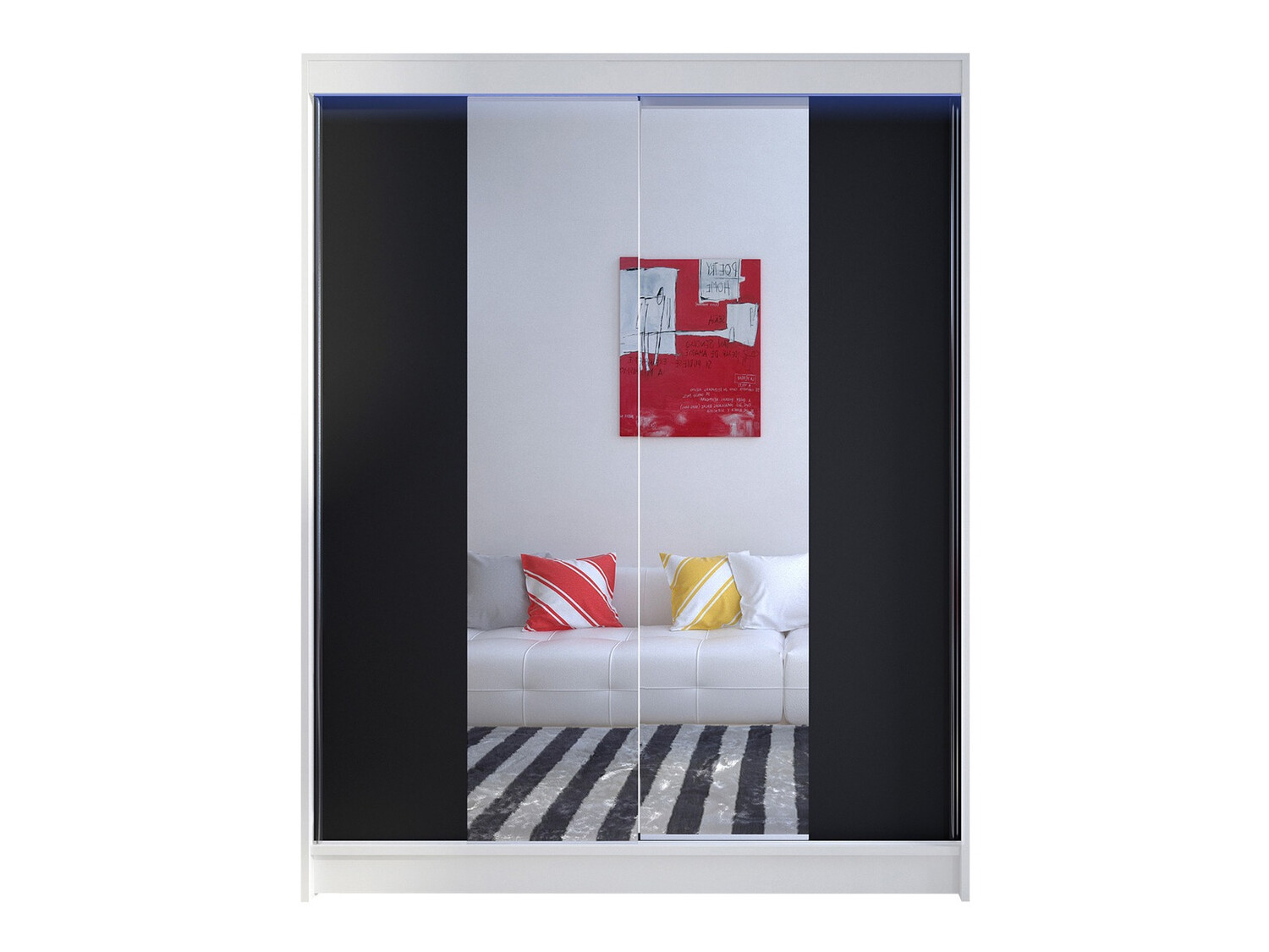 Riidekapp Closico Vastor II (Valge + Must)