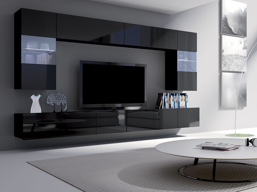 Elutoa komplekt Tivdalu 105 (Must + Läikiv must)