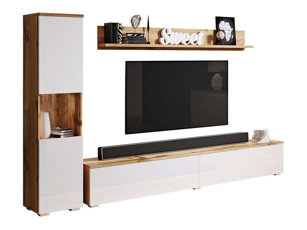 Elutoa komplekt Sarasota 130 (Wotani tamm + Läikiv valge)