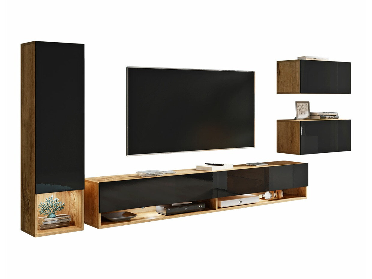 Elutoa komplekt Sarasota 124 (Wotani tamm + Läikiv must)