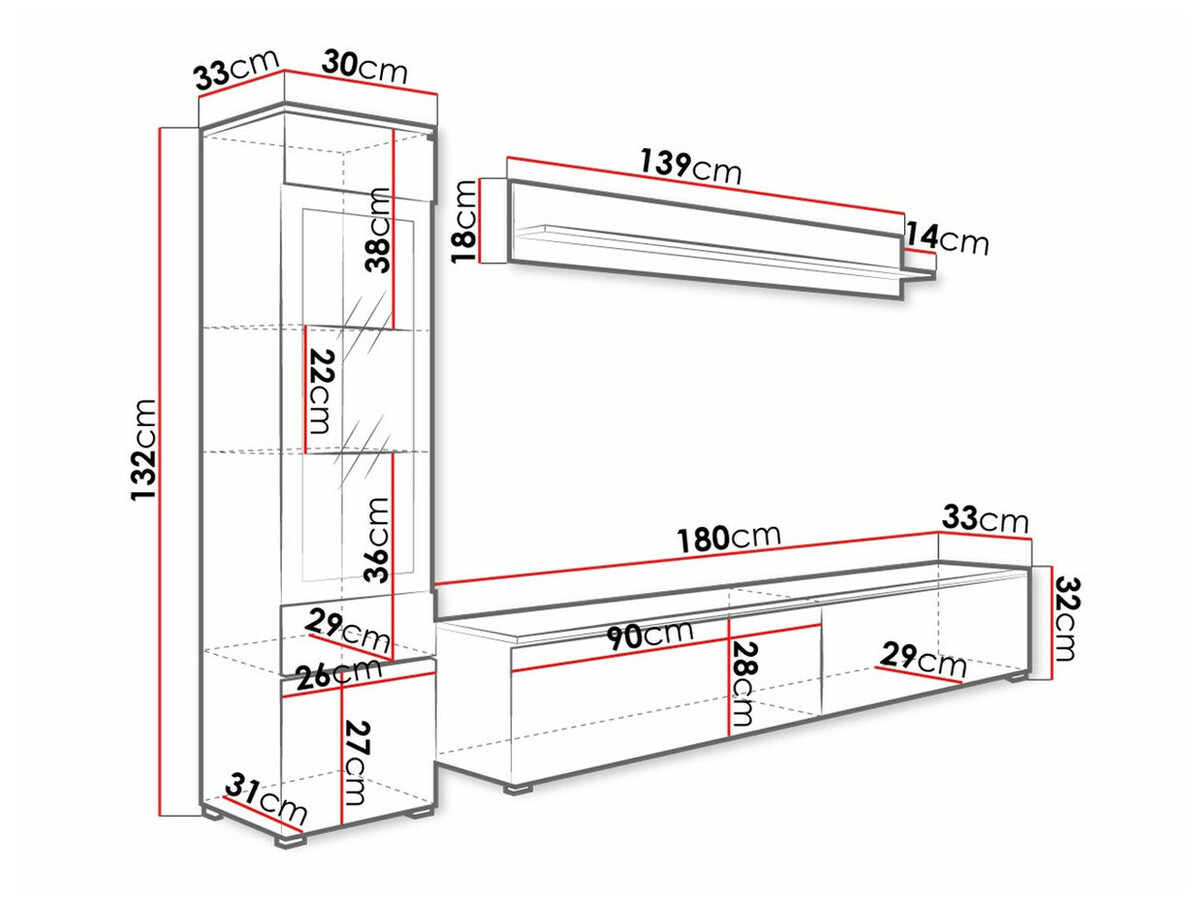 Elutoa komplekt Sarasota 125 (Wotani tamm + Läikiv valge)
