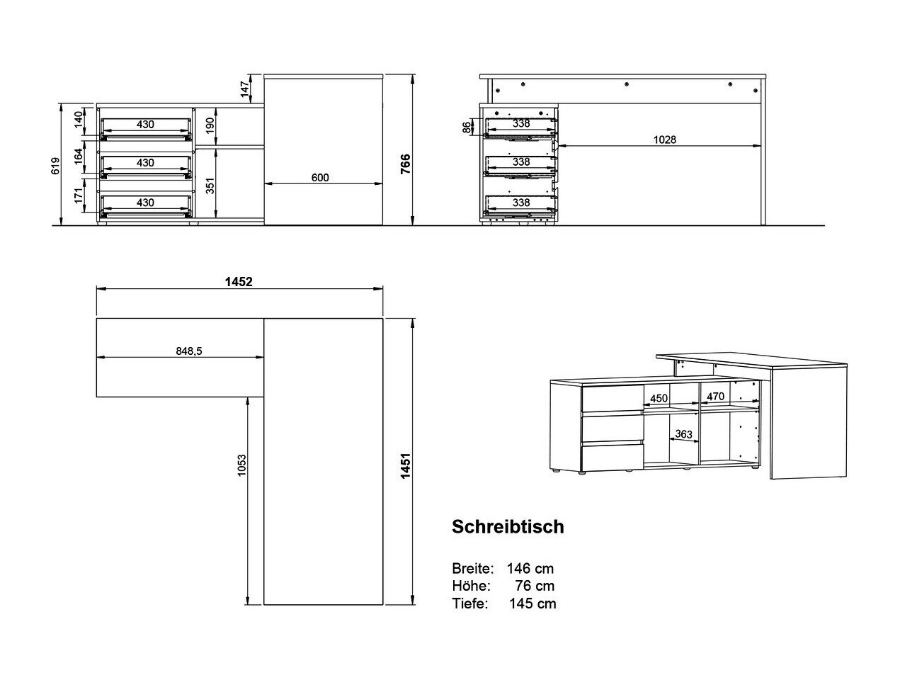 Kontori nurgalaud Avirome 107