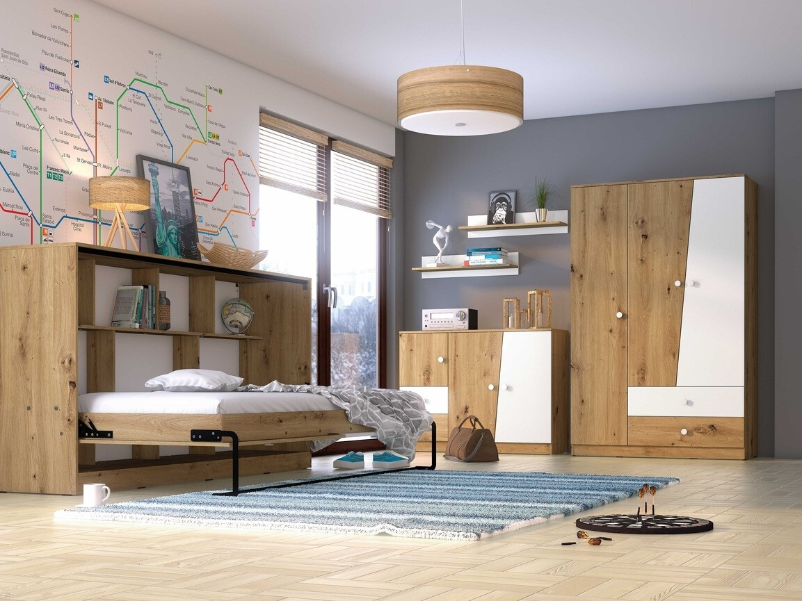 Kappvoodi Mirelbu 114 (Artisan tamm + Läikiv valge)