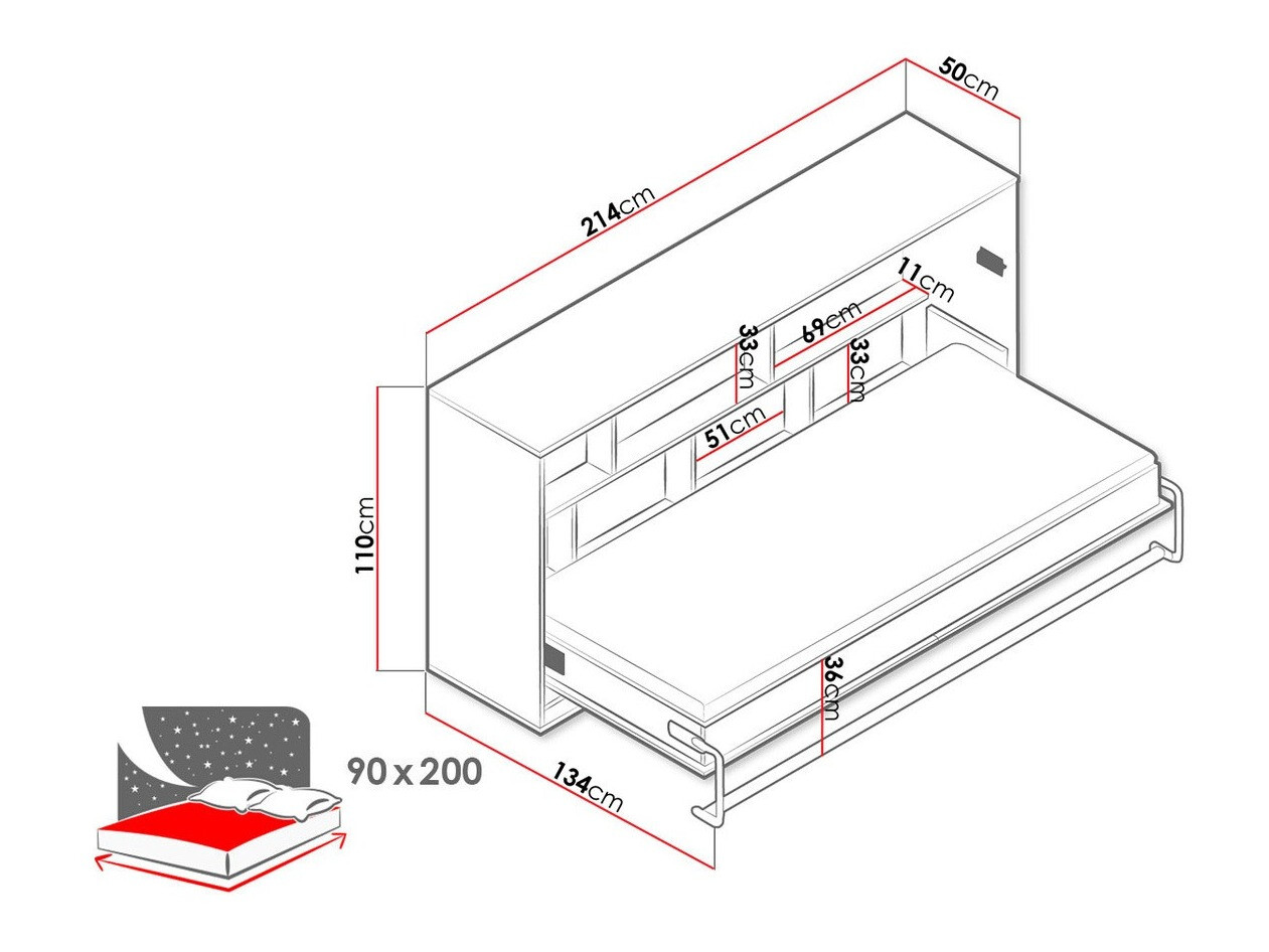 Kappvoodi Mirelbu 114 (Artisan tamm + Läikiv valge)