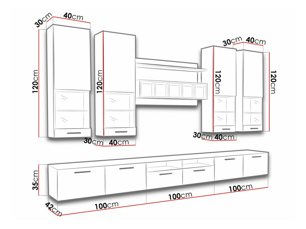 Elutoa komplekt Caelum (Valge + Läikiv valge)