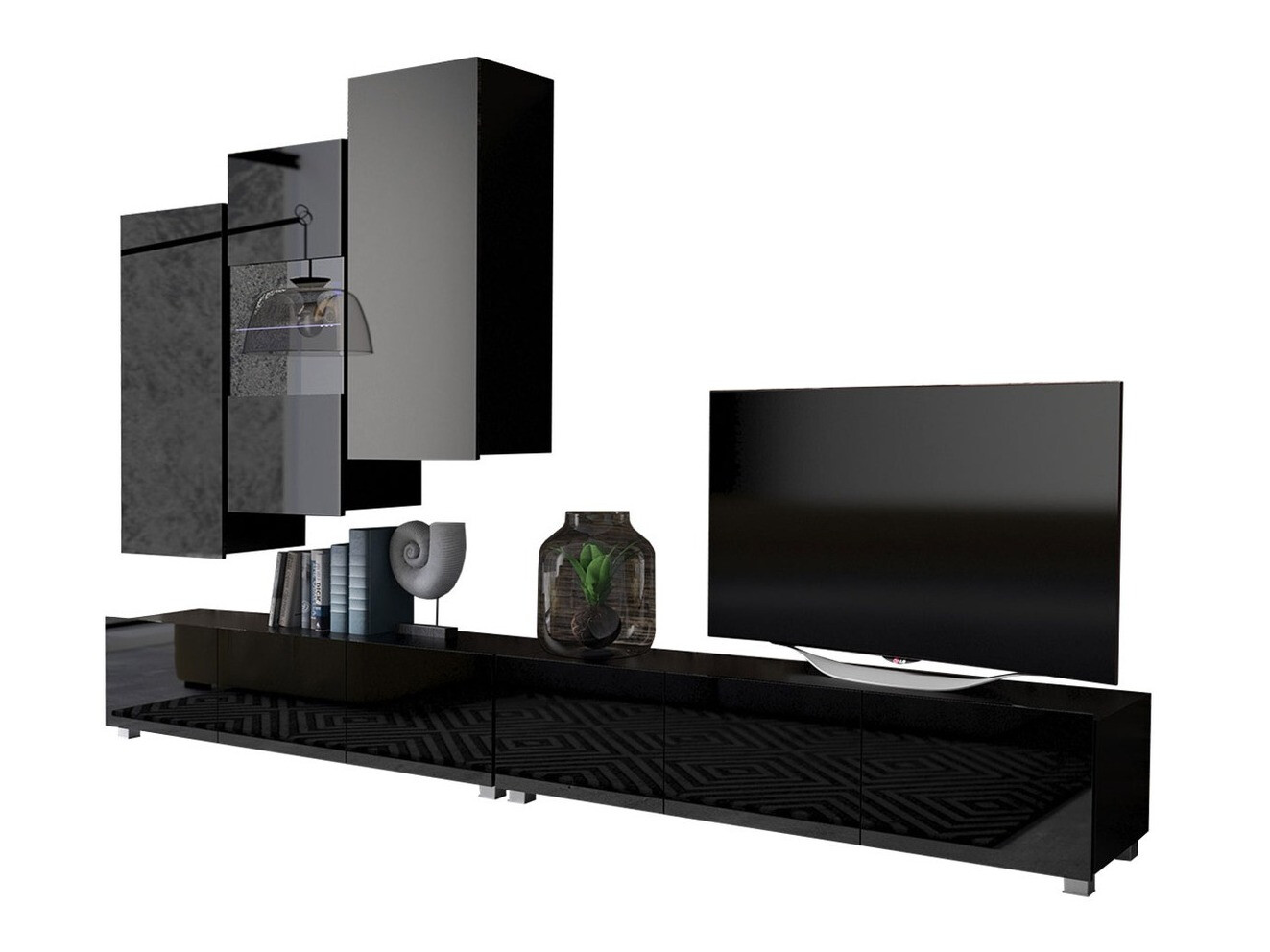 Elutoa komplekt Tivdalu 133 (Must + Läikiv must)