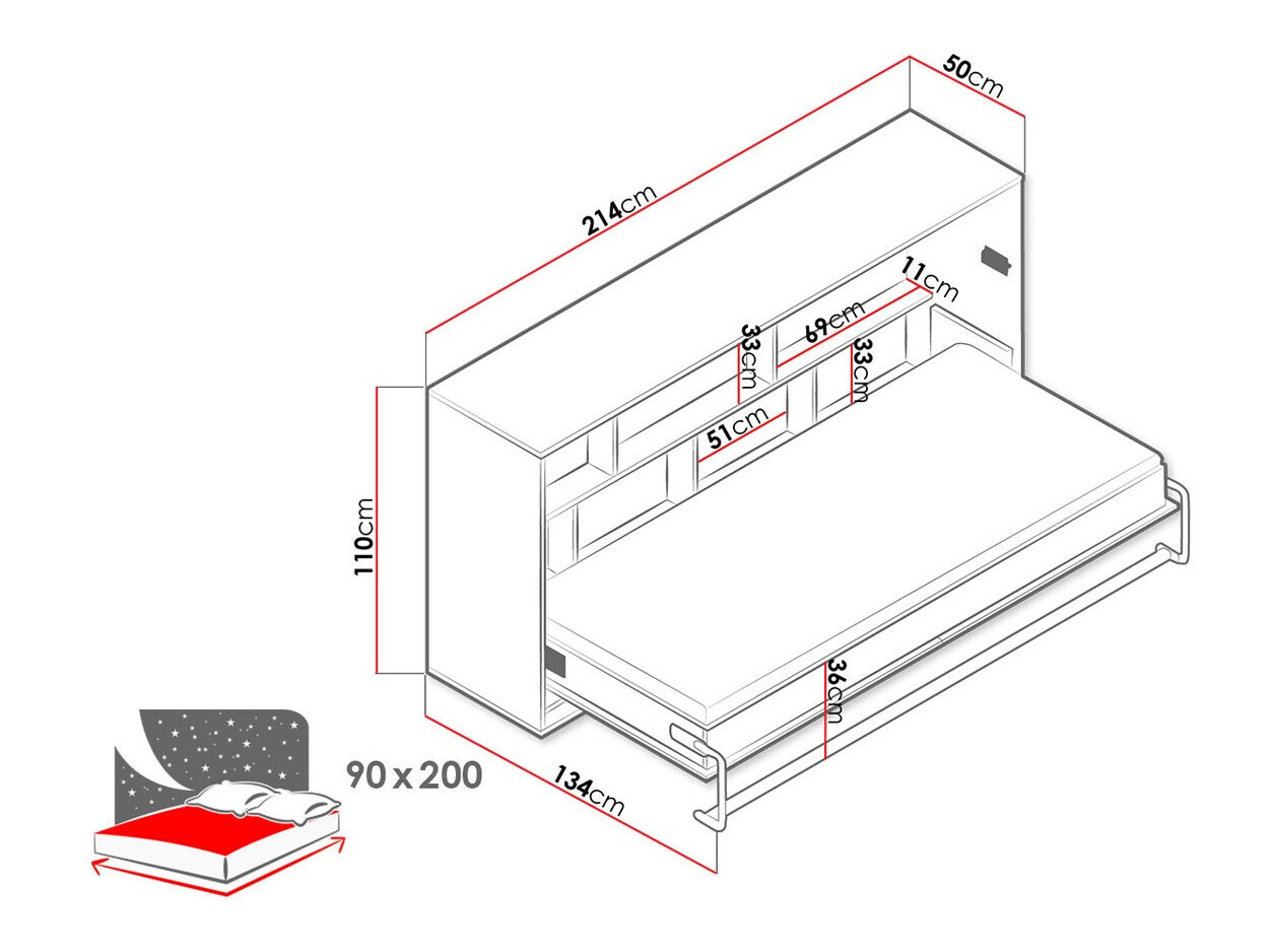 Kappvoodi Mirelbu 114 (Artisan tamm + Valge + Hall)