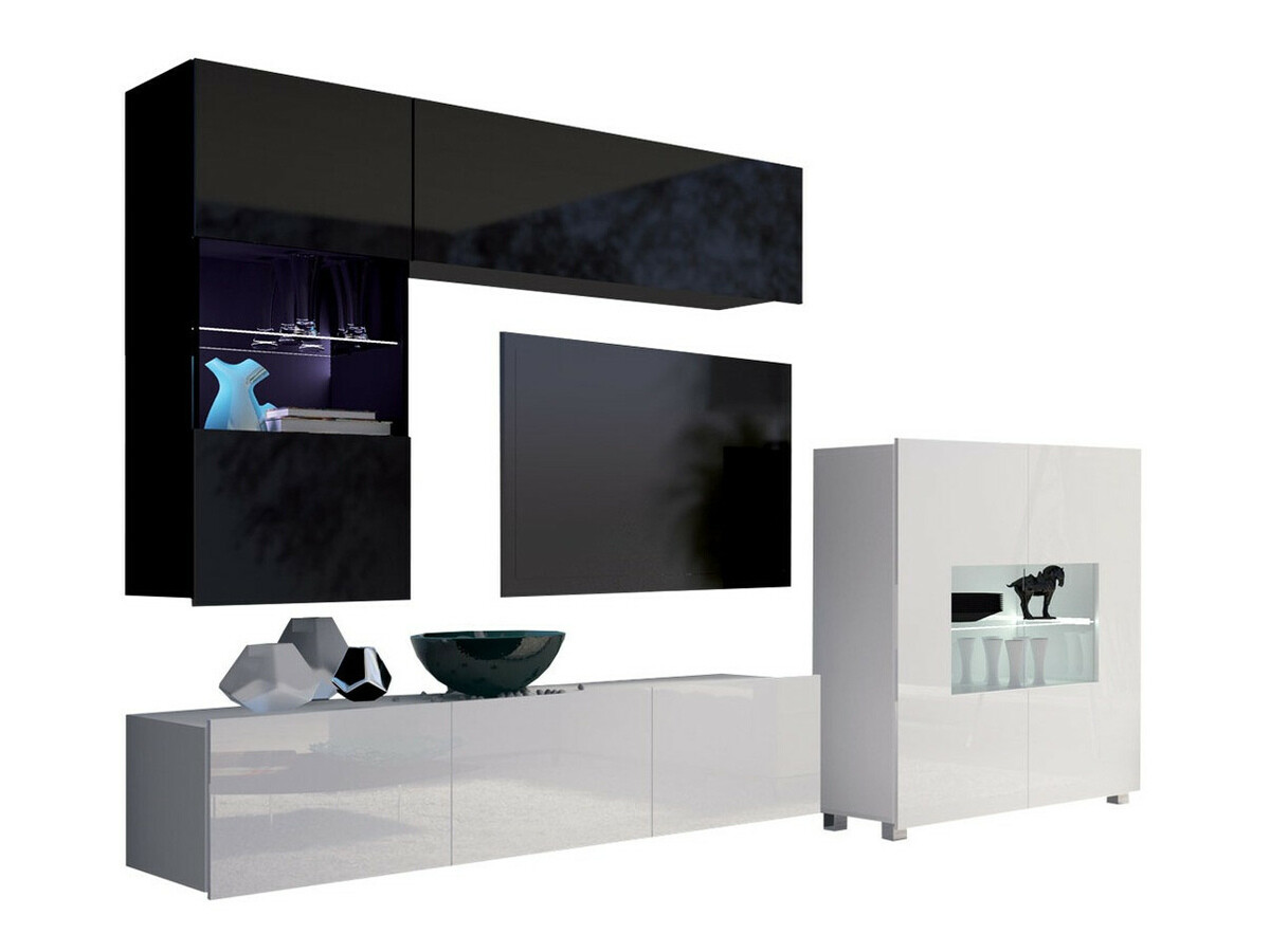 Elutoa komplekt Tivdalu 107 (Must + Läikiv must + Valge + Läikiv valge)