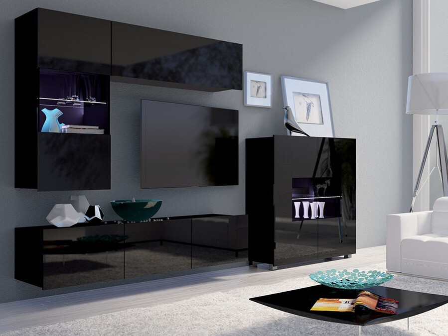 Elutoa komplekt Tivdalu 107 (Must + Läikiv must)