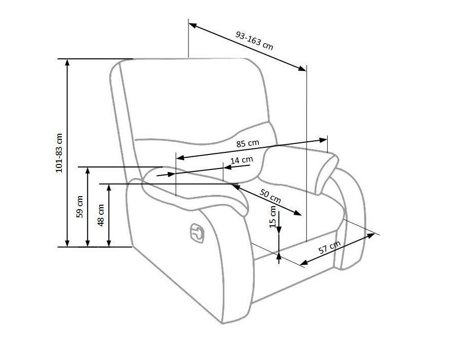 Tugitool recliner Houston 564 (Pruun)