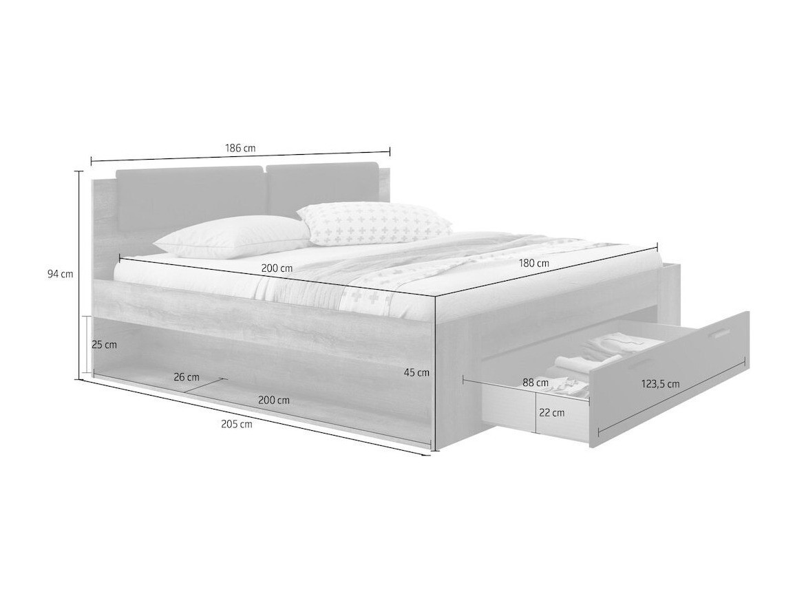 Voodi Levruvu 106 (Monastery tamm + Läikiv must)