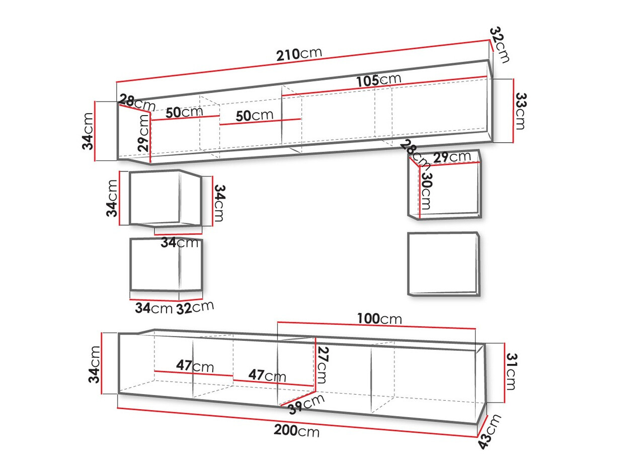 Elutoa komplekt Tivdalu 134 (Must + Läikiv must)