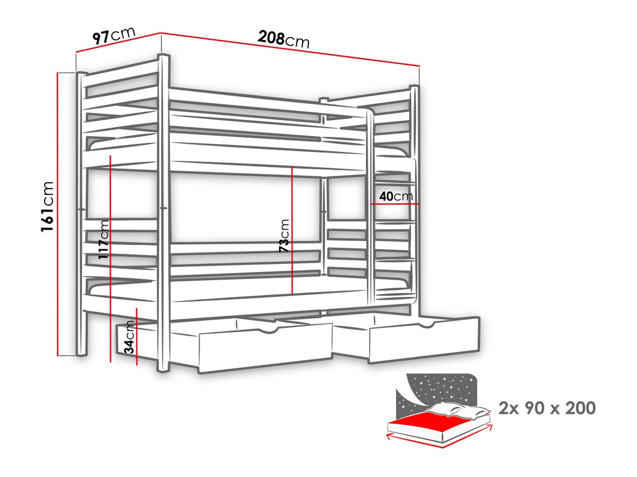 Narivoodi Vista 101 (Valge)