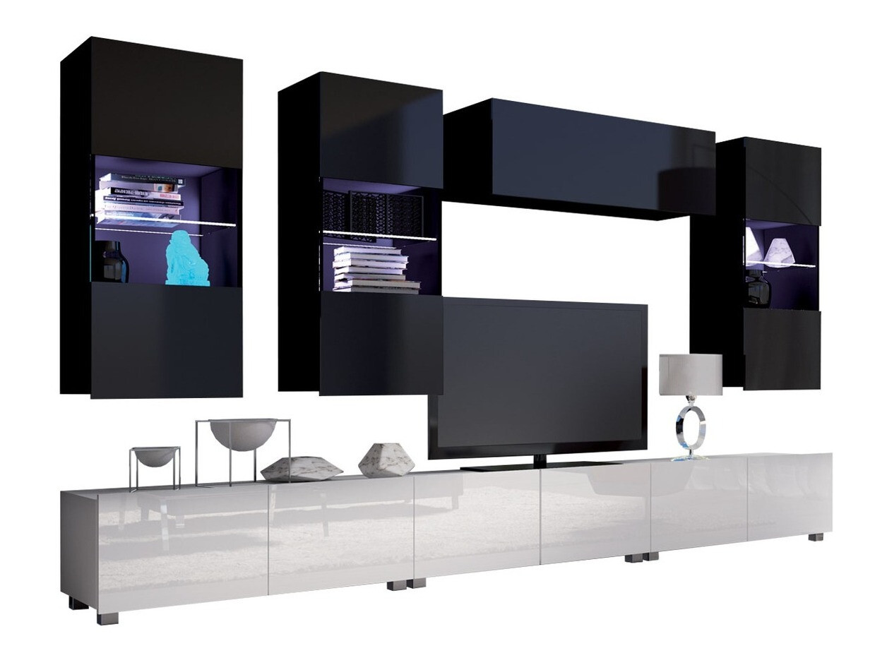 Elutoa komplekt Remus XI (Valge + Läikiv valge + Must + Läikiv must)