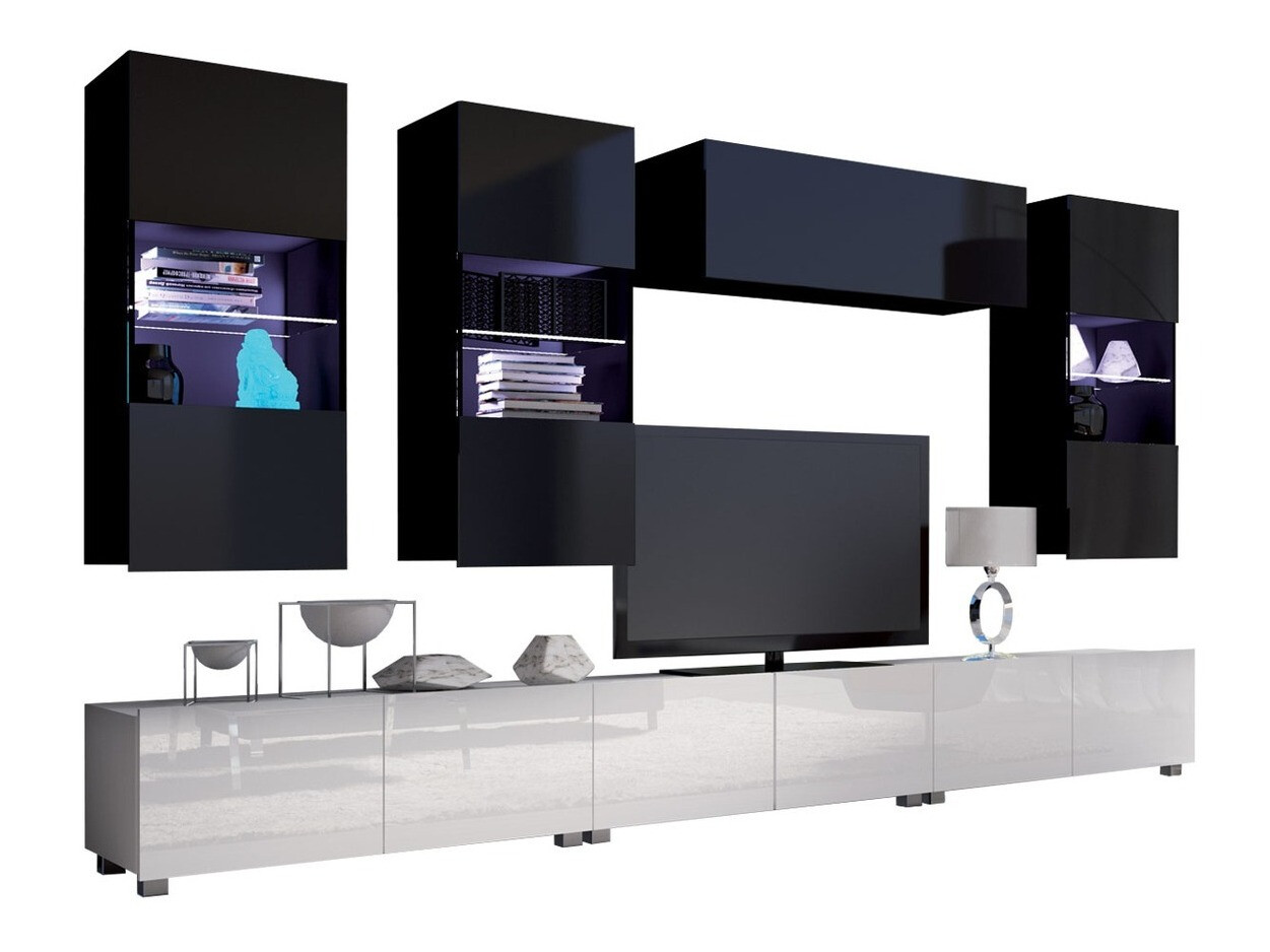 Elutoa komplekt Remus XI (Valge + Läikiv valge + Must + Läikiv must)