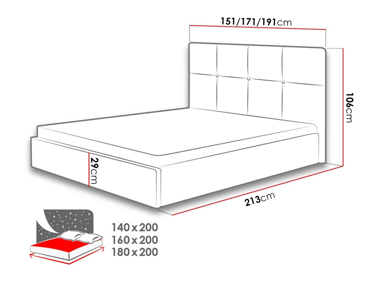 Voodi ComfiDream Celen (Sawana 80)