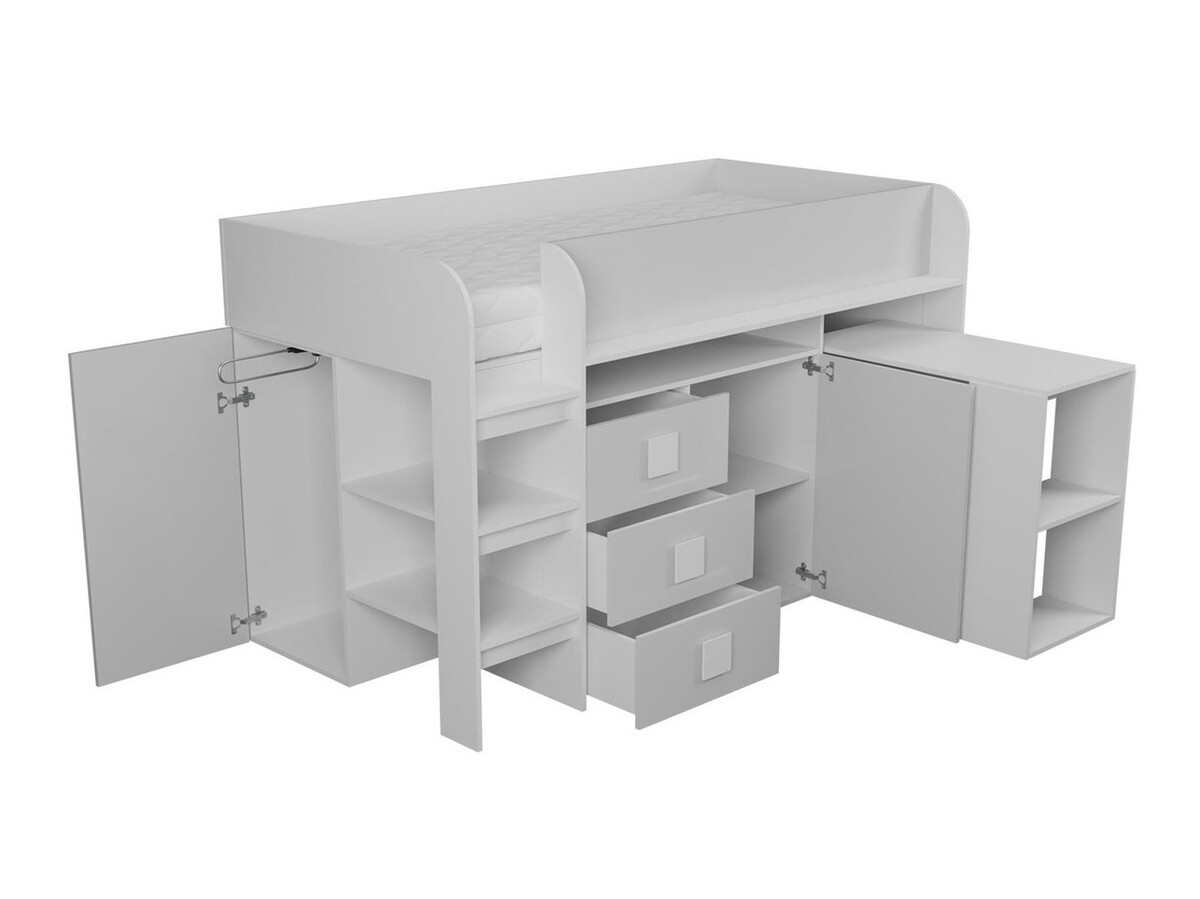 Voodi Hartford 190 (Valge + Läikiv valge)