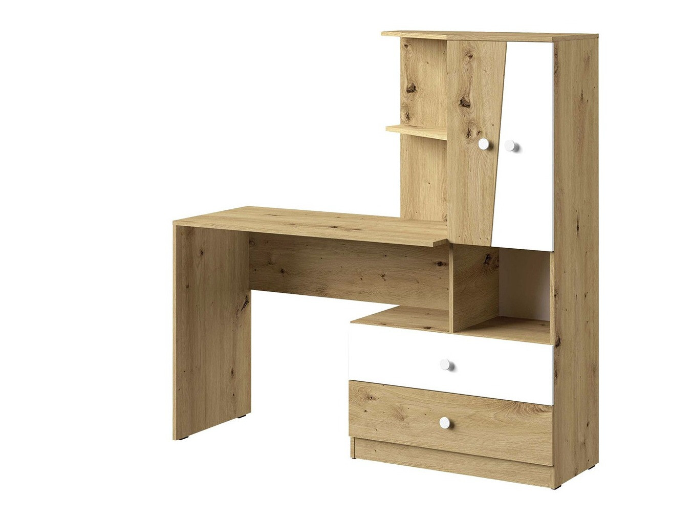 Kirjutuslaud Almira 110 (Artisan tamm + Valge)