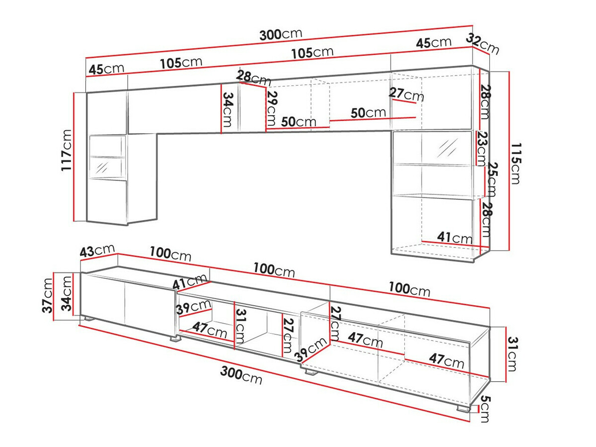 Elutoa komplekt Tivdalu 144 (Must + Läikiv must + Artisan tamm)