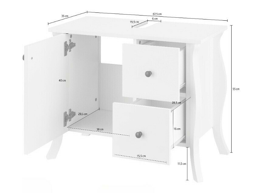 Vannitoakomplekt Ophtole 105 (Hall tamm)