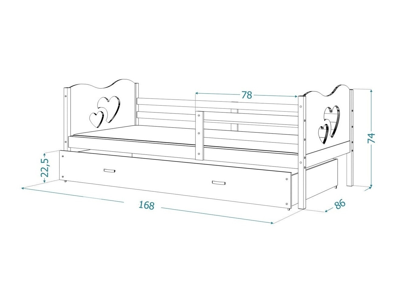 Voodi Aurora 162 (Valge)