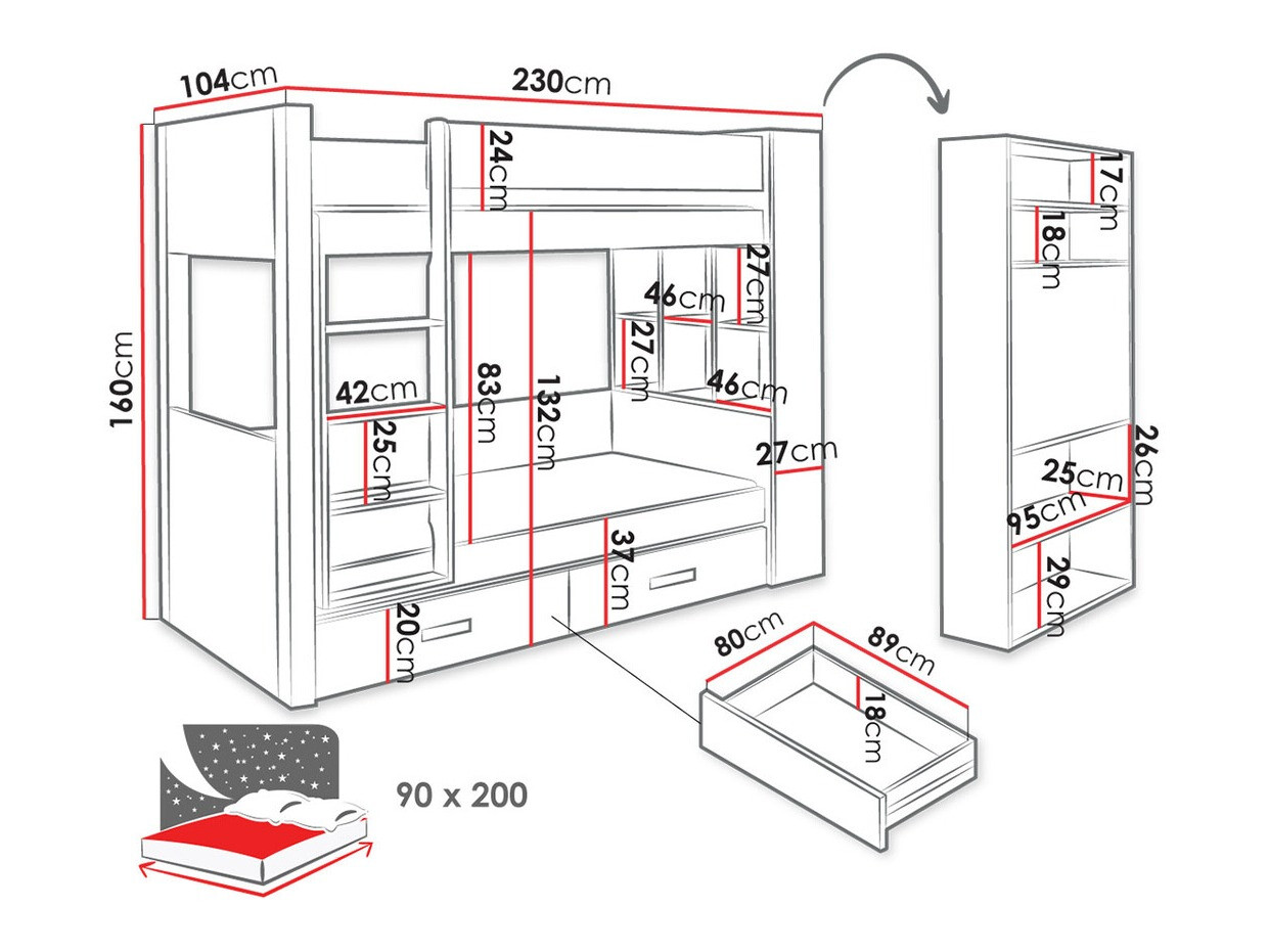 Narivoodi Henderson 142 (Valge + Sinine)