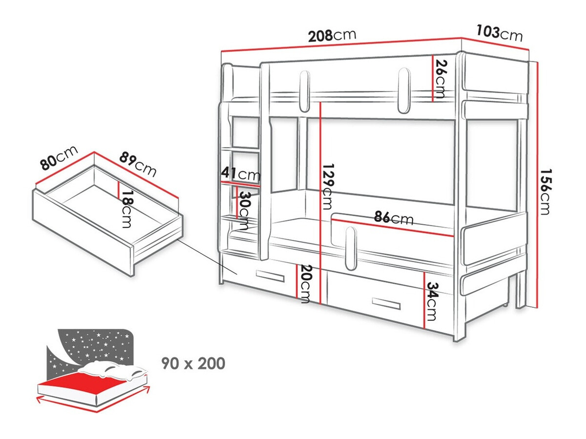 Narivoodi Henderson 144 (Valge + Artisan tamm)