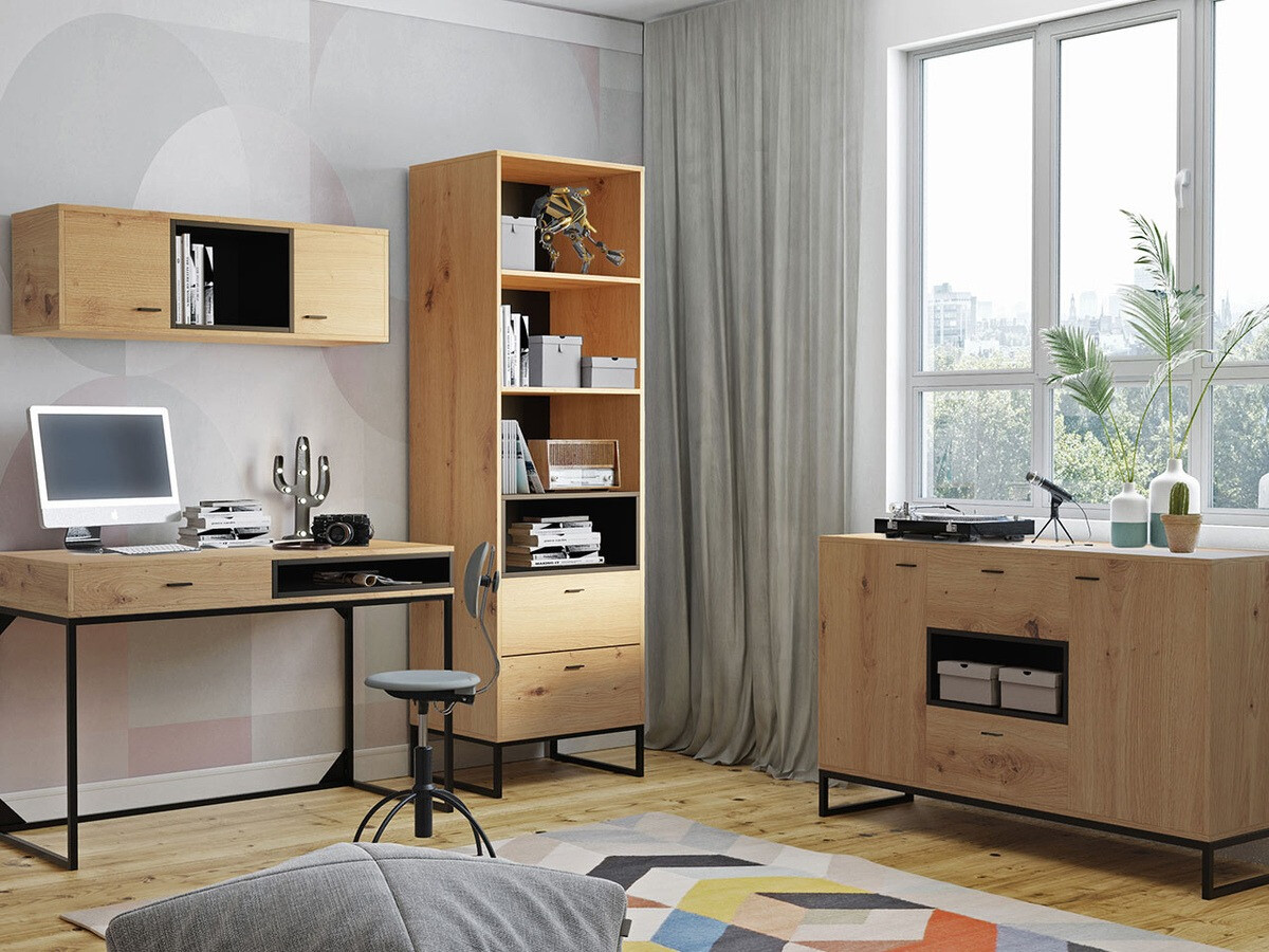 Kirjutuslaud Baltesi 110 (Artisan tamm + Must)