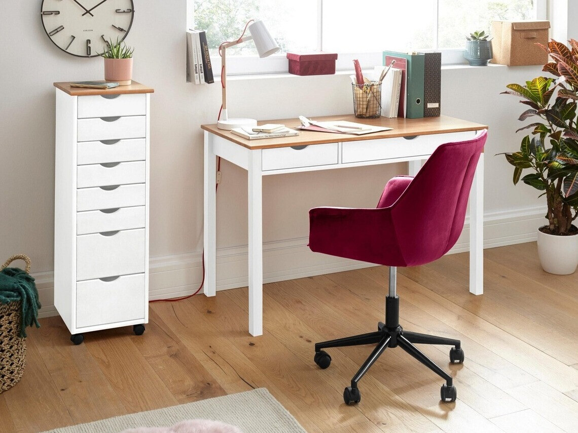 Kirjutuslaud Denton 133 (Valge + Ere puit)